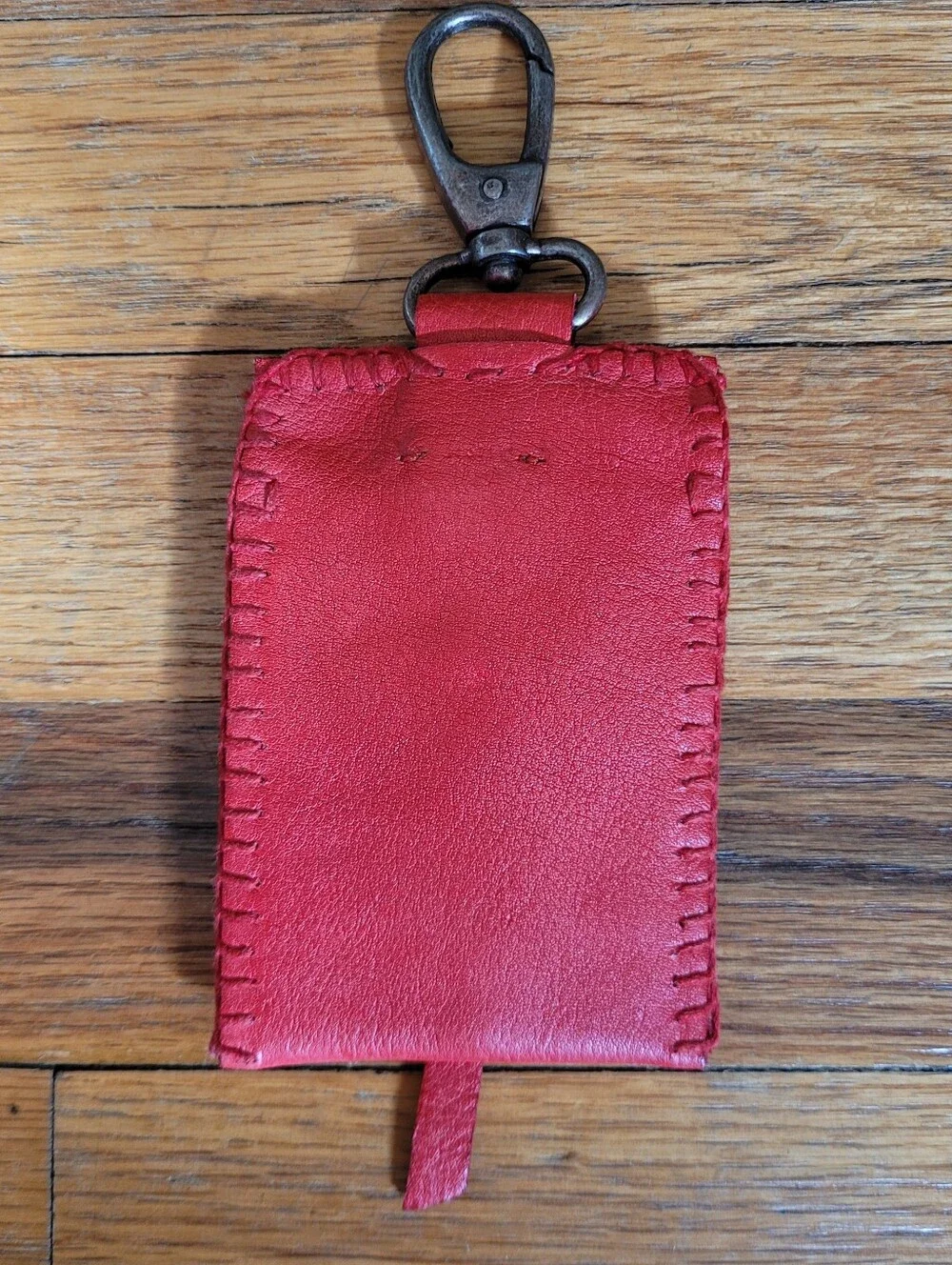 Free People Concho Keychain Red Leather Mini Wallet Key And Card Holder
